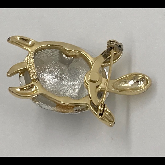 Vintage Gold and Silver Turtle Brooch Pin - Picture 5 of 8